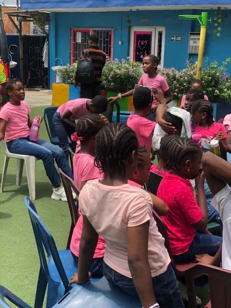 Colour Day in the courtyard