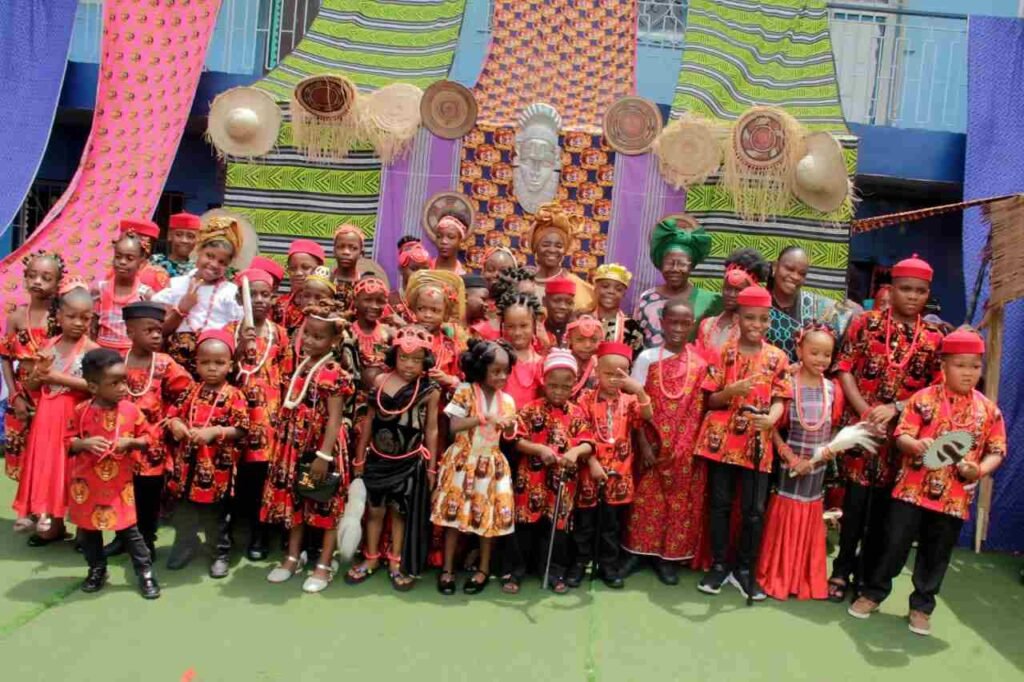 Victoria Children's School pupils in traditional dress on Cultural Day