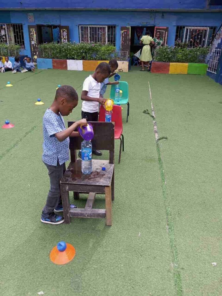 A Victoria Children's School pupil at a hands-on activity