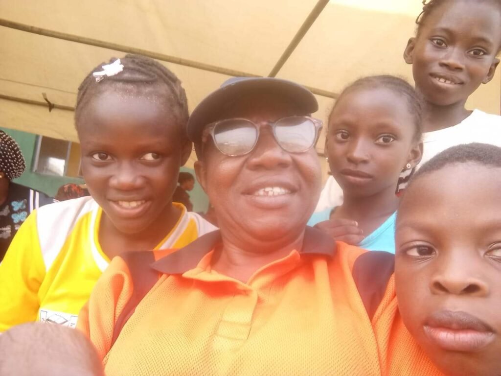 Victoria Schools pupils and their teacher at the inter-house sports