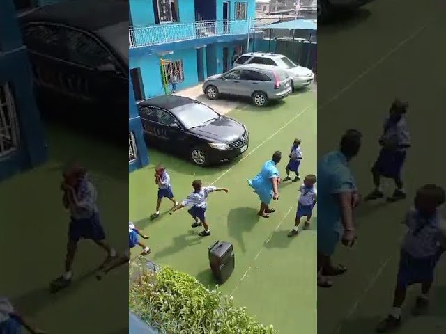 Morning in the compound, filmed at Victoria Children's School, Surulere, Lagos